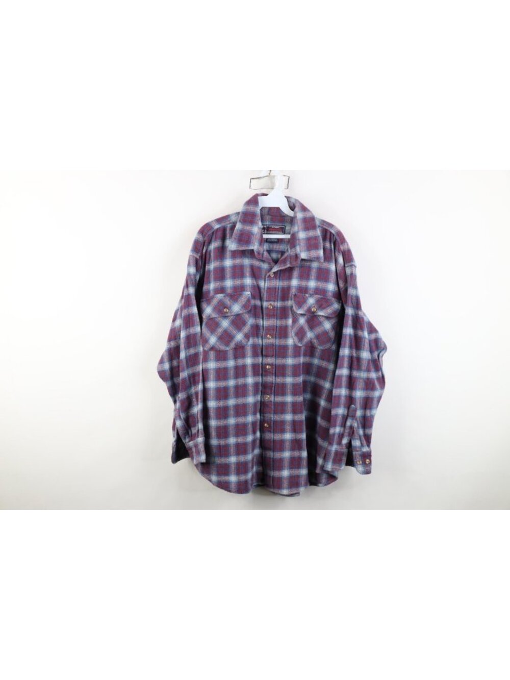Vtg 90s Streetwear Mens XL Faded Heavyweight Flannel Collared Button Shirt Plaid